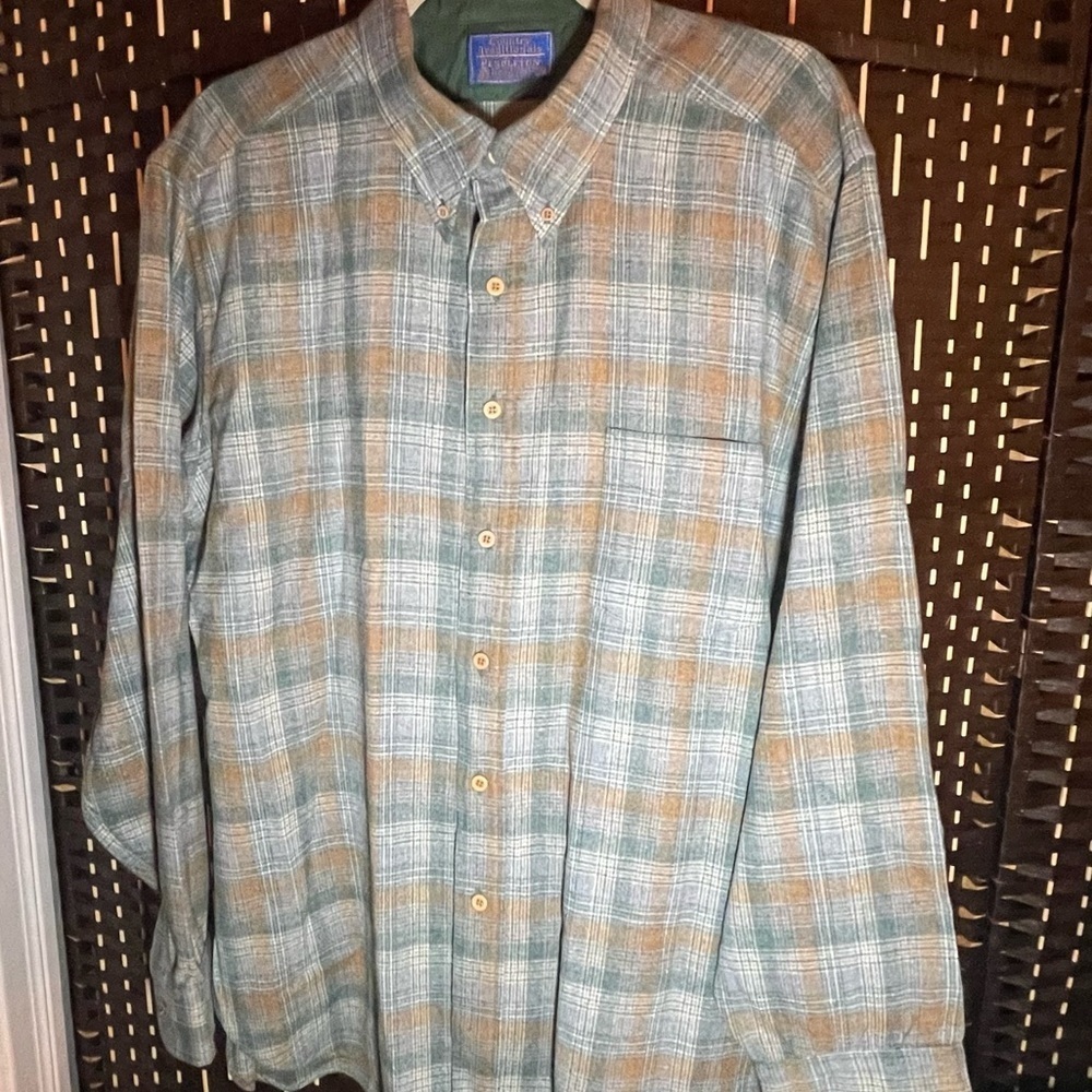 Vintage Pendleton Country Traditionals 100% Virgin Wool Shirt XL Flannel Plaid